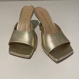 Stuart Weitzman metallic gold sandals
